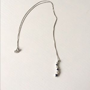 14k white gold sapphire and diamond pendent